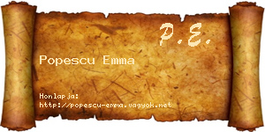 Popescu Emma névjegykártya
